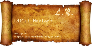 Löwi Mariann névjegykártya